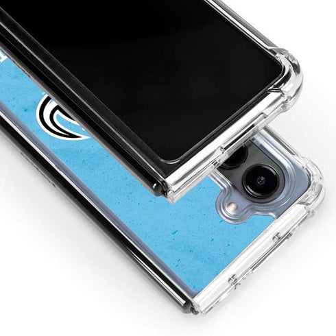 NHL Utah Mammoth Distressed Blue Galaxy Z Fold5 5G Clear Case